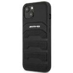 AMG AMHCP14MGSEBK iPhone 14 Plus / 15 Plus 6.7" black hardcase with Leather Debossed Lines - imagine 2