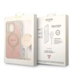 Guess Set GUBPP13LH4EACSP Case+ Charger iPhone 13 Pro pink hard case 4G Print MagSafe - imagine 10