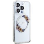 Guess GUHMP15XHFWFCT iPhone 15 Pro Max 6.7" transparent hardcase IML Flowers Wreatch MagSafe - imagine 4