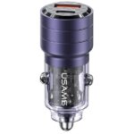 USAMS car charger C36 USB+USB-C 95W Fast Charge purple CC176CC02 (US-CC176)