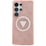 Case Guess 4G Glitter Triangle Buttons MagSafe for Samsung Galaxy S25 Ultra pink - imagine 3