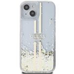 Guess GUHCP15SLFCSEGT iPhone 15 / 14 /13 6.1" transparent hardcase Liquid Glitter Gold Stripes - imagine 3