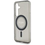 Case Guess Rhinestones Printed Classic Logo MagSafe Samsung Galaxy S25 black - imagine 6