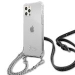 Guess GUHCP12LKC4GSSI iPhone 12 Pro Max 6,7" Transparent hardcase 4G Silver Chain - imagine 2