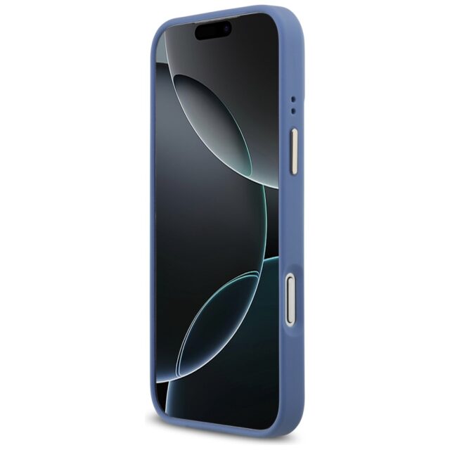 Guess 4G Strass Logo & Big Strap Metal Buttons MagSafe Case for iPhone 17 Pro Max blue - imagine 5