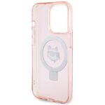 Karl Lagerfeld KLHMP15LHMRSCHP iPhone 15 Pro 6.1" pink hardcase Ring Stand Choupette Head MagSafe - imagine 7