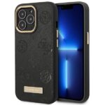 Guess GUHMP14LSAPSTK iPhone 14 Pro 6.1" black hardcase Peony Logo Plate MagSafe