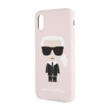 Karl Lagerfeld KLHCPXSLFKPI iPhone X/Xs hardcase light pink Silicone Iconic - imagine 5