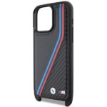 Case BMW BMHCP15X23PSVTK iPhone 15 Pro Max 6.7" black hardcase M Edition Carbon Tricolor Line - imagine 5
