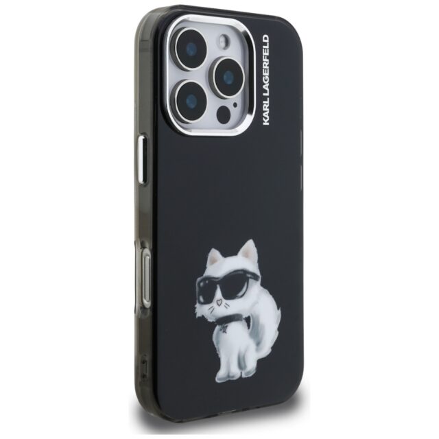 Case Karl Lagerfeld IML Aquarelle        Choupette & Logo for iPhone 16 Pro Max black - imagine 4