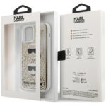 Karl Lagerfeld KLHCP12SKCGLGO iPhone12 mini 5,4" gold hardcase Liquid Glitter Karl&Choupette - imagine 6