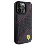 Ferrari FEHCP15XPWAK iPhone 15 Pro Max 6.7" black hardcase Perforated Waves Metal Logo - imagine 4
