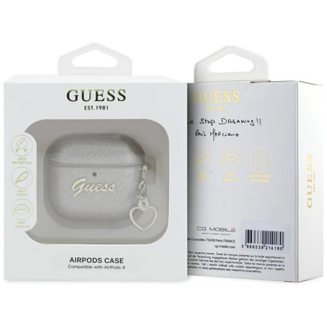 Guess Metallic Script Charm case for AirPods 4 gold - imagine 3