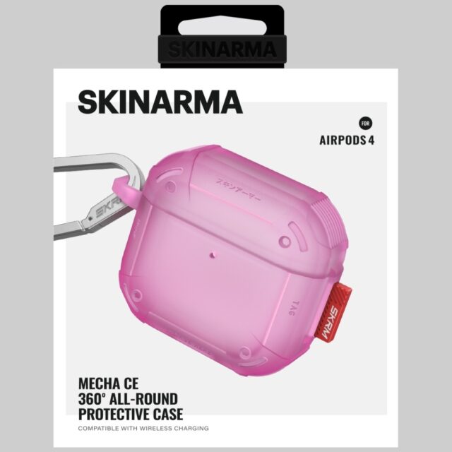 Case Skinarma Mecha CE for AirPods 4 fuchsia - imagine 6