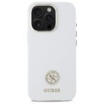 Guess GUHCP16LM4DGPH iPhone 16 Pro 6.3" white hardcase Silicone Logo Strass 4G - imagine 3