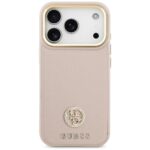 Case Guess Grained Strass Logo MagSafe for iPhone 17 Pro pink - imagine 3