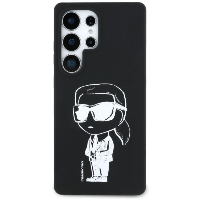 Karl Lagerfeld Silicone Graffiti Ikonik Printed Logo MagSafe Case for Samsung Galaxy S25 Ultra Black - imagine 3