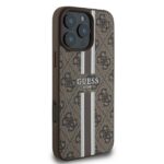 Guess GUHMP16LP4RPSW iPhone 16 Pro 6.3" brown hardcase 4G Printed Stripes MagSafe - imagine 4