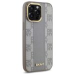 DKNY DKHMP14XPCPVSLE iPhone 14 Pro Max 6.7" beige hardcase Leather Checkered Mono Pattern MagSafe - imagine 4