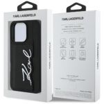 Case Karl Lagerfeld HC Grained PU Cardslot Metal Signature for iPhone 16 Pro black - imagine 8
