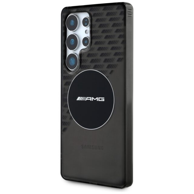 Case AMG Transparent Rhombs MagSafe for Samsung Galaxy S25 Ultra black - imagine 2