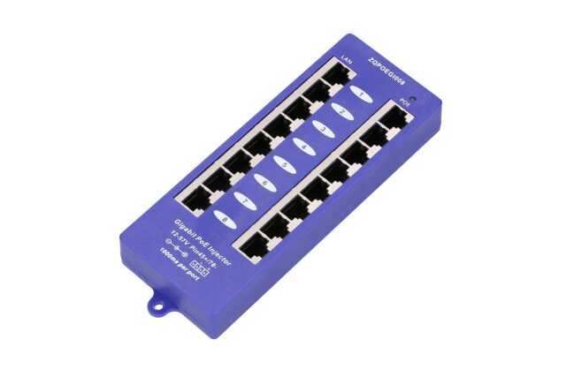 Extralink 8 Port | Gigabit PoE Injector | 8x 1000Mb/s RJ45, Mode B - imagine 2