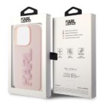 Karl Lagerfeld KLHCP15X3DMBKCP iPhone 15 Pro Max 6.7" pink hardcase 3D Rubber Glitter Logo - imagine 8