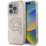 Case Karl Lagerfeld IML Rhinestones Karl Head for iPhone 16 Pro Max pink