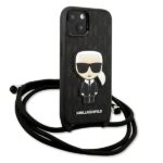 Karl Lagerfeld KLHCP13MCMNIPK iPhone 13/14/15 6,1" hardcase black Leather Monogram Patch and Cord Ic - imagine 3