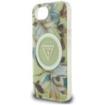 Case Guess IML Metal Glitter Flowers Triangle MagSafe for iPhone 16e green - imagine 6