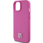 DKNY DKHMP15SPSHRPSP iPhone 15 / 14 / 13 6.1 inch pink hardcase Leather Pattern Metal Logo MagSafe - imagine 6