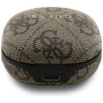 Earphones TWS ENC Guess 4G Classic Metal Logo brown - imagine 4