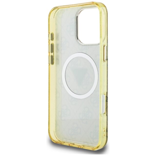 Case Guess IML Metal Glitter 4G Circle Triangle MagSafe for iPhone 16 Pro Max brown - imagine 7