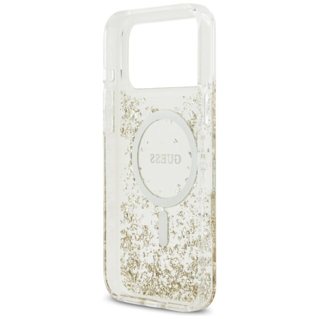 Guess Resin Bottom Glitter MagSafe case for iPhone 17 Pro Max gold - imagine 7