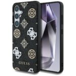 Case Guess 4G Printed Colored Peony Pattern MagSafe to Samsung Galaxy S25 black