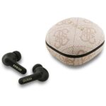 Earphones TWS ENC Guess 4G Classic Metal Logo pink
