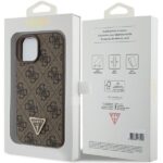 Guess GUHCP15SP4TDPW iPhone 15 / 14 / 13 6.1" brown hardcase Leather 4G Triangle Strass - imagine 8