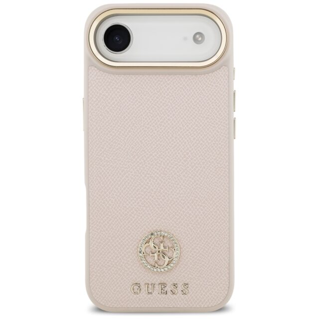Case Guess Grained Strass Logo MagSafe for iPhone Air pink - imagine 3