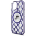 Karl Lagerfeld KLHMP15SHMCKMHU iPhone 15 6.1"purple IML Monogram Karl&Choupette Head MagSa - imagine 6