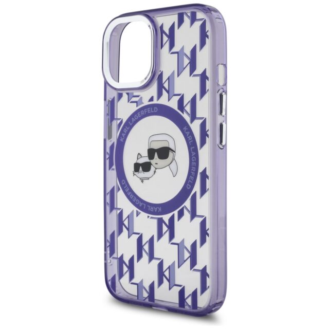 Karl Lagerfeld KLHMP15SHMCKMHU iPhone 15 6.1"purple IML Monogram Karl&Choupette Head MagSa - imagine 6