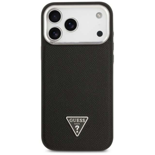 Guess Grained Triangle Logo MagSafe case for iPhone 17 Pro Max black - imagine 3