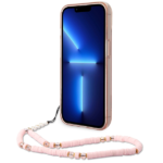 Guess GUHCP14MHGCOHP iPhone 14 Plus/ 15 Plus 6.7" pink hardcase Translucent Pearl Strap - imagine 4