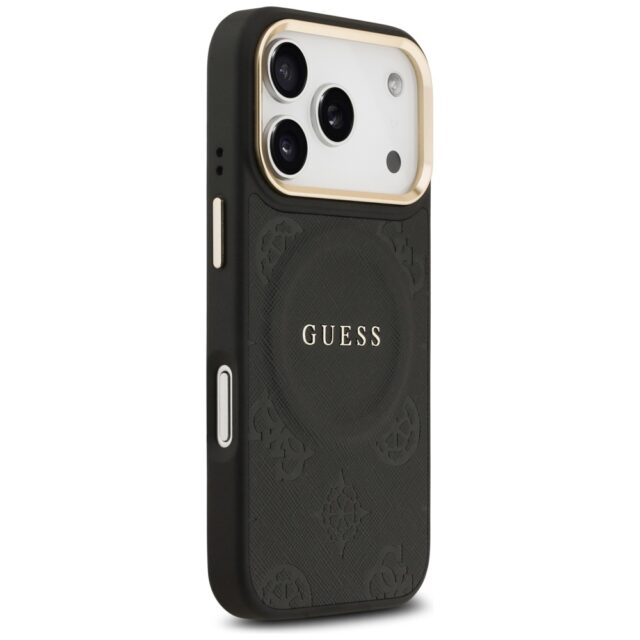 Case Guess Peony Hot Stamp MagSafe for iPhone 17 Pro black - imagine 4