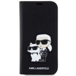 Karl Lagerfeld KLBKP14LSANKCPK iPhone 14 Pro 6.1" bookcase black Saffiano Karl & Choupette - imagine 3