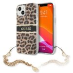 Guess GUHCP13MKBSLEO iPhone 13 / 14 / 15 6,1" Leopard hardcase Gold Chain