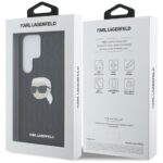Case Karl Lagerfeld Leather Monogram Pin Logo Karl Head Samsung Galaxy S25 Ultra Black - imagine 8