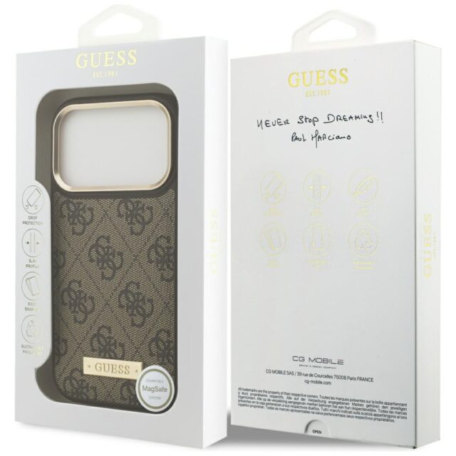Guess 4G Logo Plate MagSafe Case for iPhone 17 Pro Brown - imagine 8