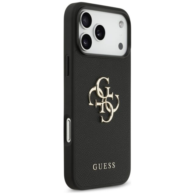 Guess Grained Big 4G & Classic Logo case for iPhone 17 Pro Max black - imagine 4