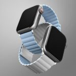 UNIQ Revix Strap Apple Watch Series 1-9/SE/SE2/SE3 38/40/41mm Reversible Magnetic white-blue - imagine 3