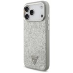 Case Guess Glitter Triangle Logo MagSafe for iPhone 17 Pro Max silver - imagine 2